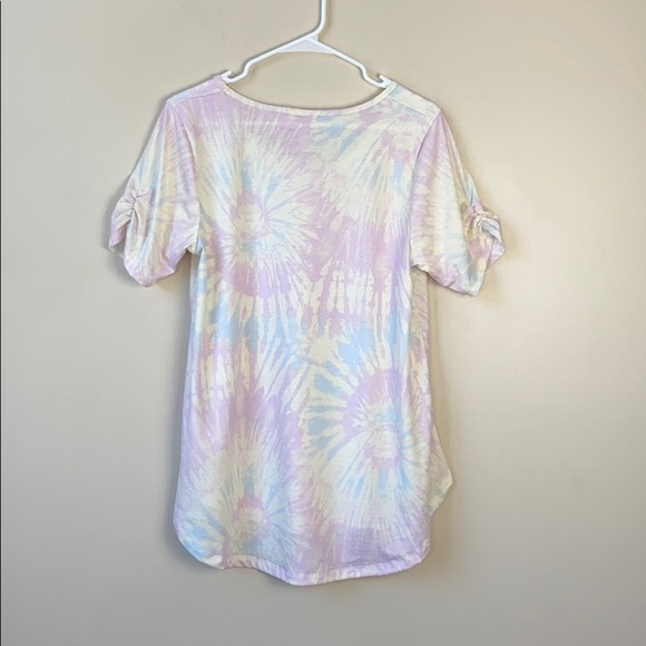 Lularoe Pastel Swirl Tie Dye Morgan Top Medium - Picture 6 of 11